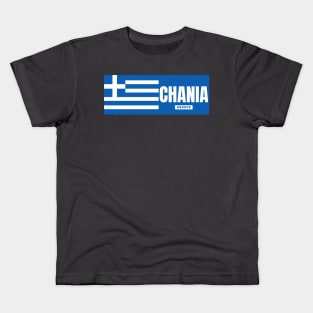 Chania City with Greek Flag Kids T-Shirt